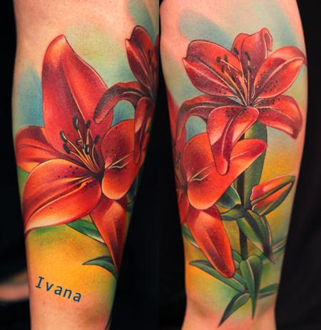 Tattoos - Lilies Flowers - 72728